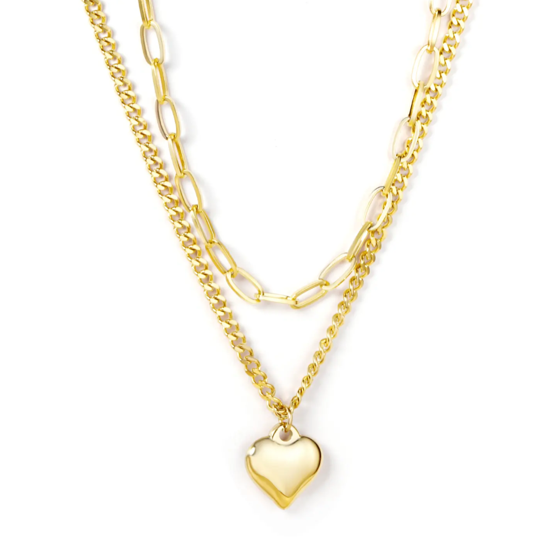 Heart Charm Double Chain